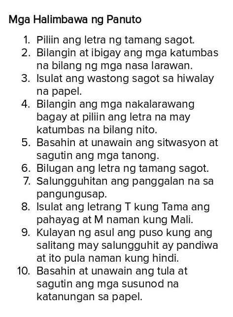 wag gawan ng malisya role play lang to|[Expert Answer] ano ano mga halimbawa ng panuto .